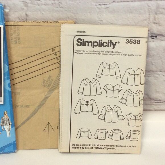 Simplicity Jacket Sewing Pattern #3538 Misses Sizes 12-20 Various Styles Length - Picture 4 of 7